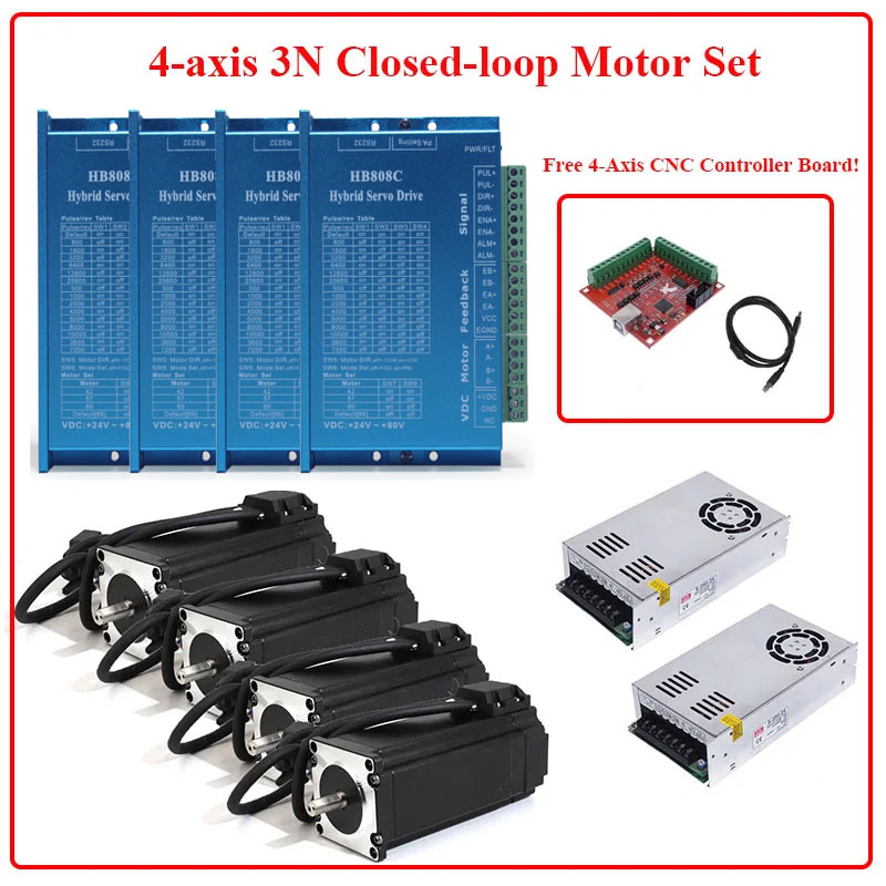 4 Axis Nema 23 Closed Loop Ste - Nema 23 Closed Loop Stepper Motor Driver Kit ulasan dan harga